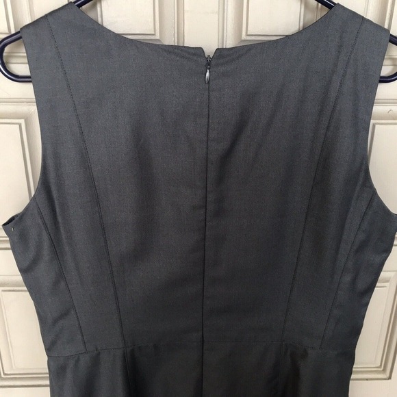 Nine West Suit Dress Sz12 Gray Fitted Kick Pleat Knee Length Sleeveless - Picture 10 of 12